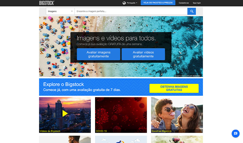 Melhores bancos de imagens: Bigstock tem interface em português bastante intuitiva – Foto: Bigstock