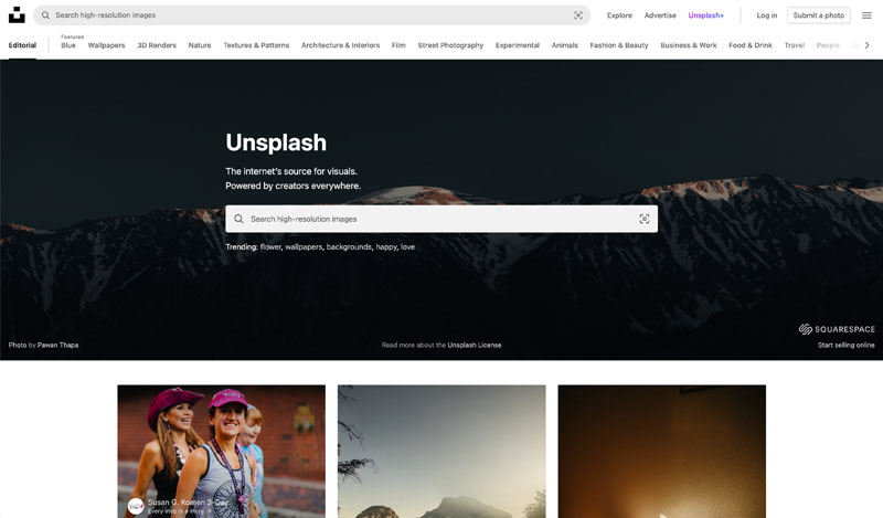 Melhores bancos de imagens: Unsplash é gratuito e não necessita de cadastro para utilização – Foto: Unsplash