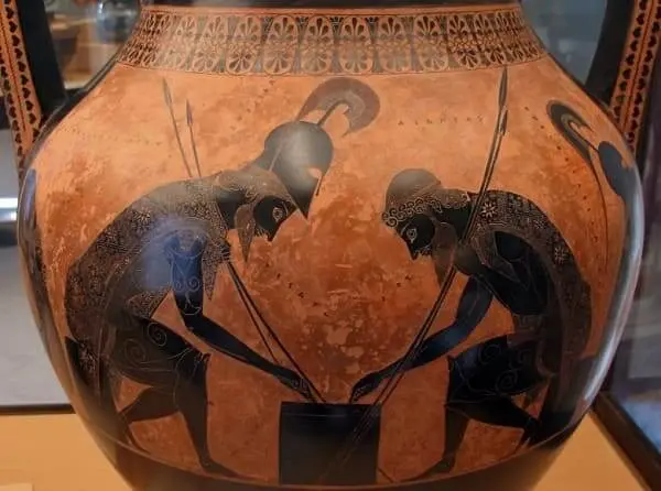 Arquitetura grega: Aquiles e Ájax jogando, de Exéquias