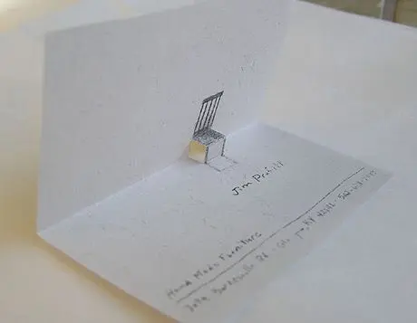 cartão de visita design de interiores cadeira minimalista