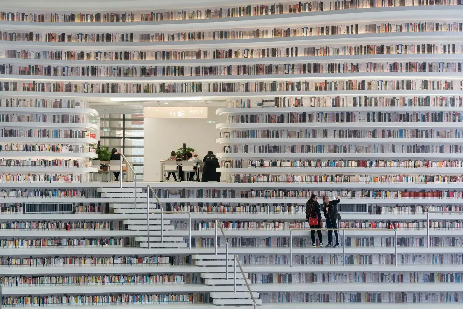 Projeto de biblioteca: biblioteca em Tianjin - China (disposição dos livros)