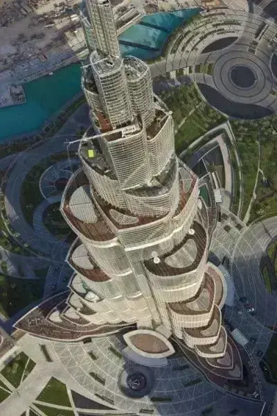 El edificio más grande del mundo: vista aérea del Burj Khalifa (foto: Pinterest)
