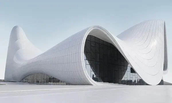 Arquitetura Paramétrica : Heydar Aliyev Center (detalhes lateral) - Zaha Hadid