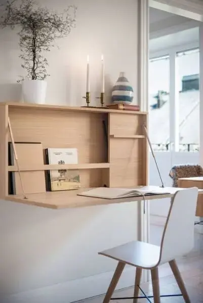 Marcenaria Criativa: Home Office com mesa dobrável (foto: EsLaModa)