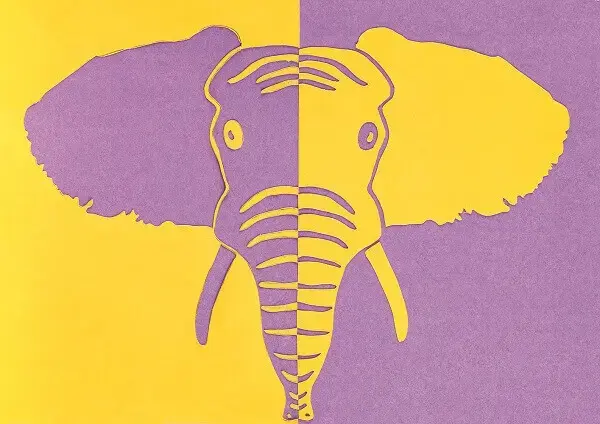 Figuras simétricas: elefante