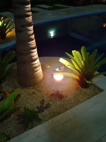 Iluminação de jardim: lâmpada embutida no solo (projeto de Caio Pelisson)