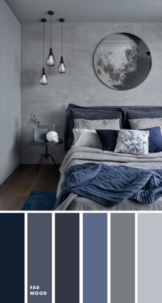 Paleta de cores com tons de cinza e azul (foto: Pinterest)