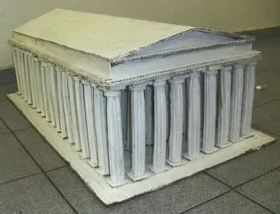 Como fazer uma maquete: maquete do Panteão feita com papelão e tinta branca