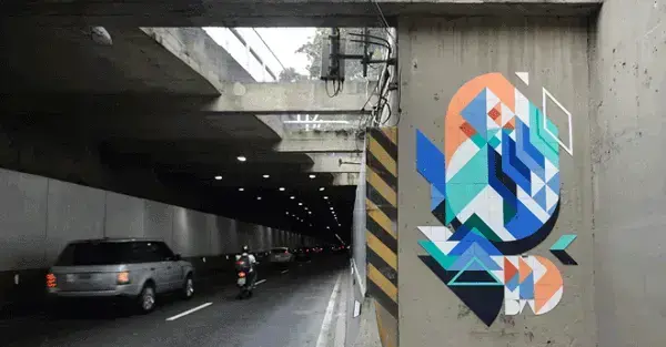 Intervenção urbana: azulejos em túnel
