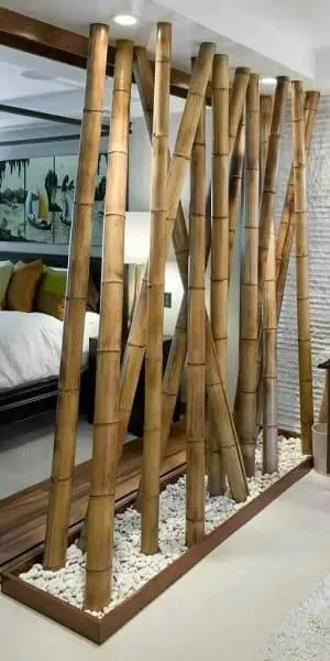 Casa de bambu: divisória de bambu combina com decoração estilo japonês