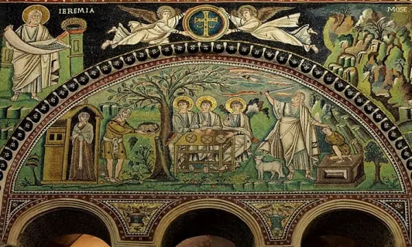 Arquitetura Bizantina: Sacrifício de Isaac, mosaico do século VI