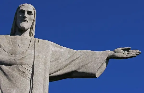 Sete maravilhas do mundo: Cristo Redentor - detalhes do braço e do rosto
