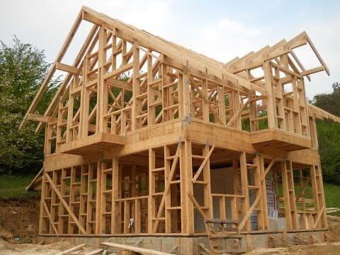Casa de estilo americano: sistema de construcción de estructura de madera