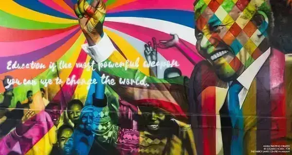 Kobra grafite: mural Nelson Mandela (Malaui, África)