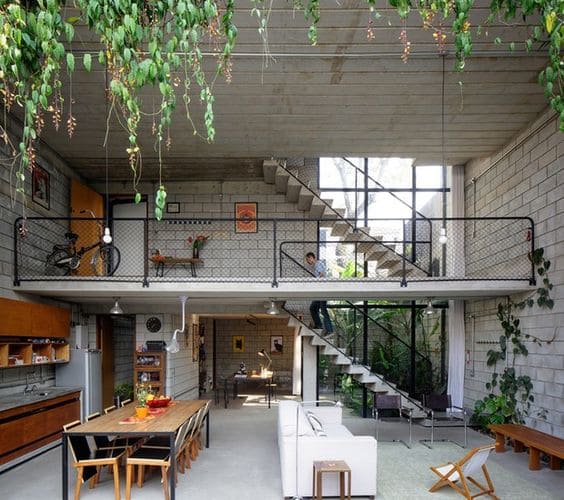 Loft estilo industrial com plantas (foto: Casa e Jardim)