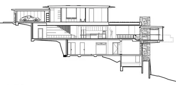 Planta baixa de casa em declive: projeto é desafio estimulante para arquitetos (projeto: Jorge Hrdina Architects)