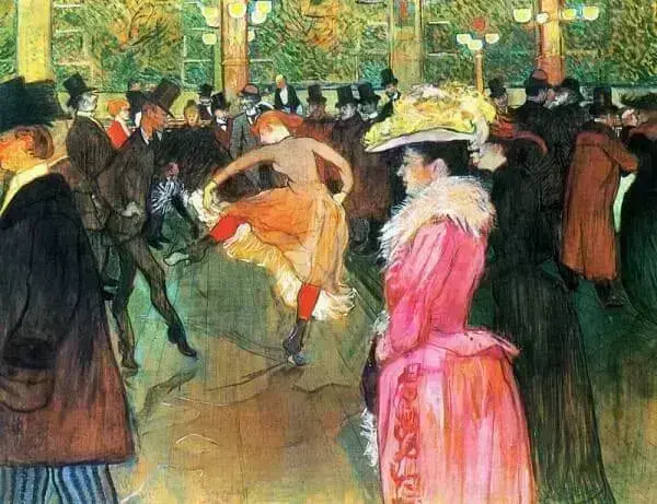O que foi a Belle Époque: Festas da Burguesia - Quadro Dança no Moulin Rouge (1890), de Henri de Toulouse-Lautrec, Museu de Arte de Filadélfia