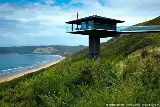 Casa suspensa em praia da Austrália (foto: Pinterest)