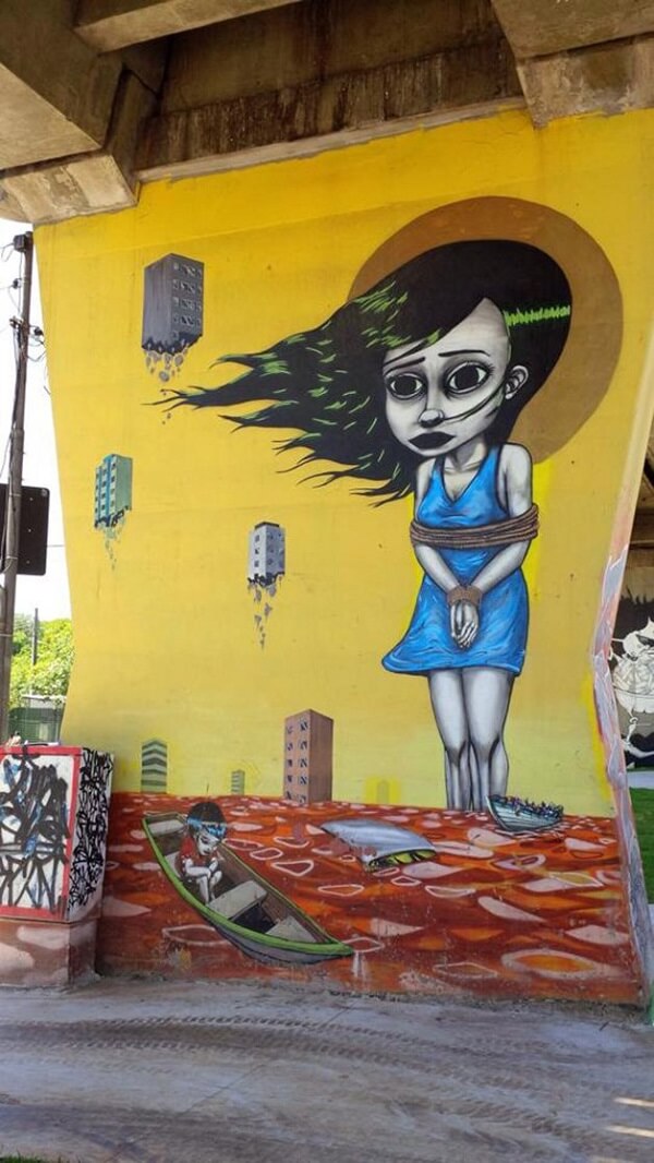 Arte urbana: mural feito pelo artista Tinho no bairro de Santana – São Paulo