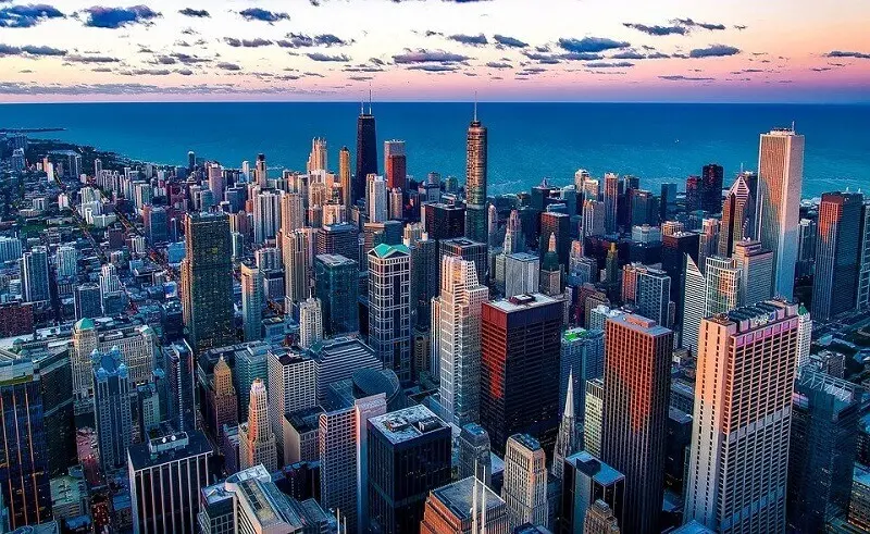 Verticalização urbana: Cidade de Chicago. Fonte: Pixabay