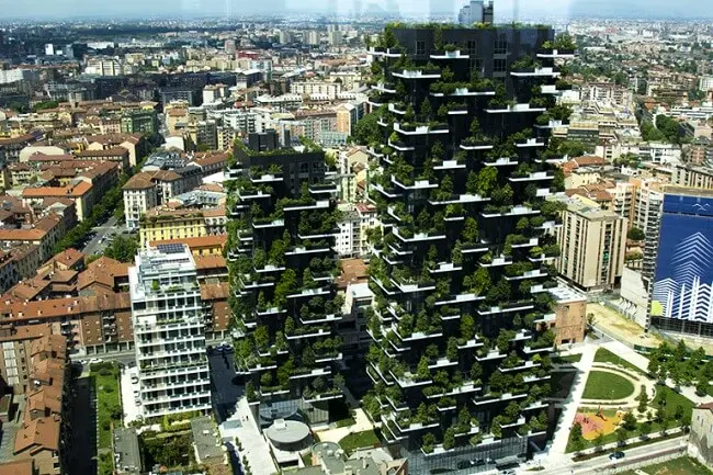 Design biofílico: Bosco Verticale em Milão - Itália. Fonte: Condomínios Verdes