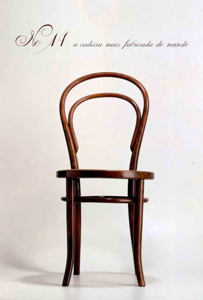 A cadeira thonet 14 é a cadeira mais fabricada no mundo. Fonte: Pinterest
