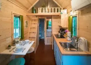 Mini casas mesa flexível e bancada com pia e cooktop