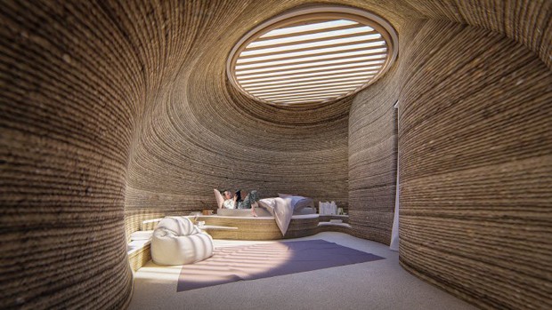 Materiais naturais: casa impressa em 3D feita com argila. Fonte: Casa Vogue