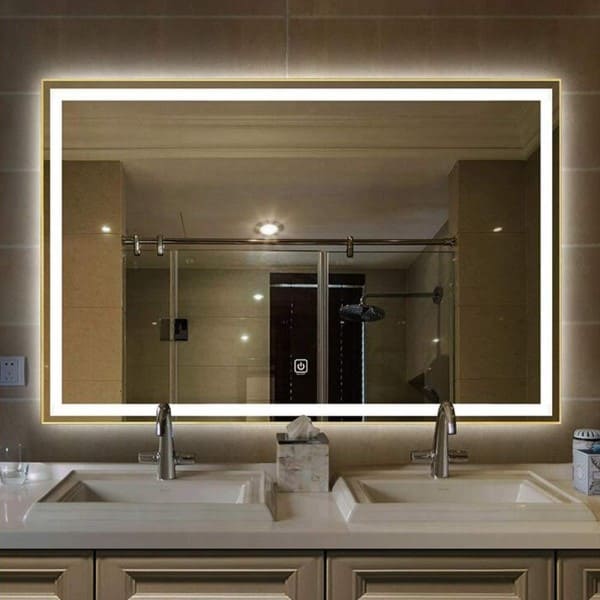 Espelho inteligente para banheiro com bancada dupla (foto: Amazon)