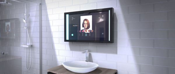 Espelho inteligente para banheiro modelo Poseidon, da marca CareOS (foto: CareOS)