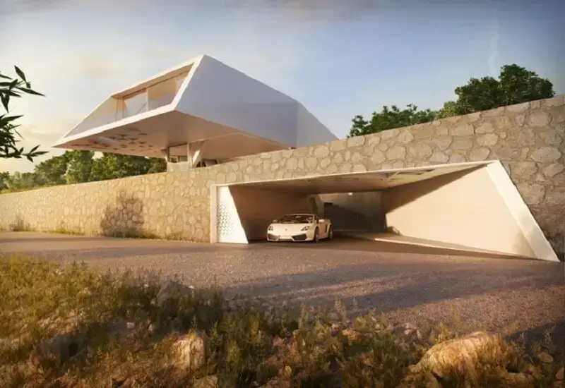Casas futuristas: a Villa F está localizada na ilha de Rodas na Grécia. Fonte: Hometeka
