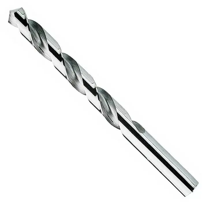 Tipos de brocas para metal: a broca de aço rápido possui um formato helicoidal e uma haste cilíndrica. Fonte: Loja do Mecânico