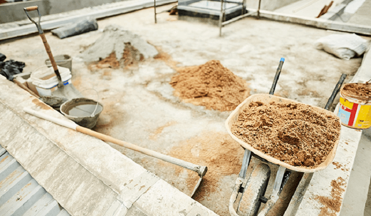 A areia para construção e um material essencial dentro de uma obra