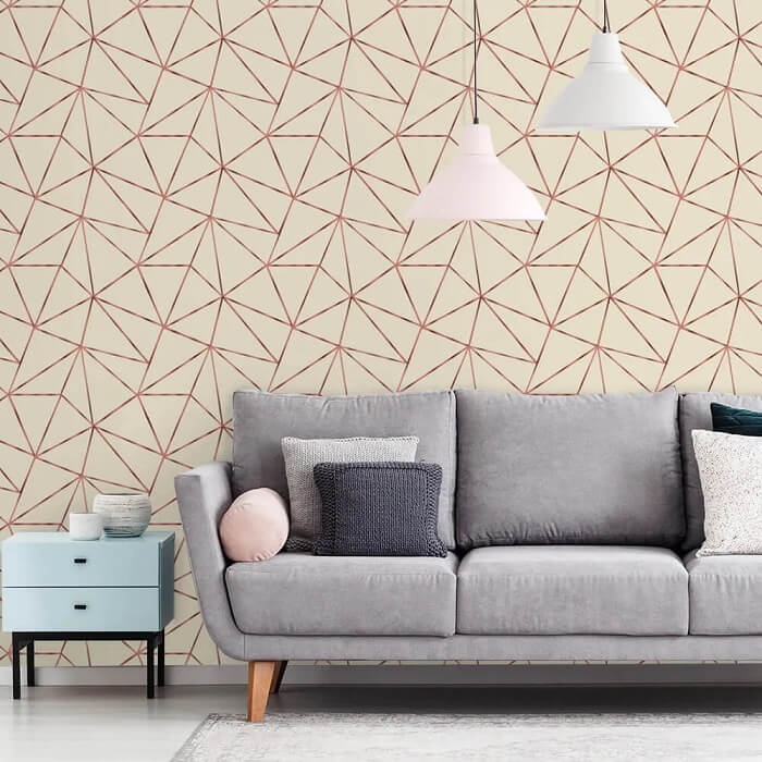 Modelo de papel de parede mosaico para sala de estar moderna